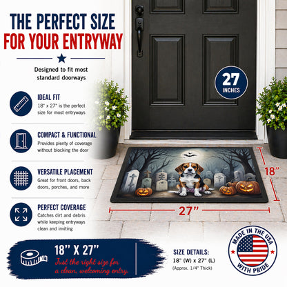 Caroline's Treasures DAC2011MAT Beagle Spooky Halloween Doormat 18x27 Front Door Mat Indoor Outdoor Rugs for Entryway, Non Slip Washable Low Pile, 18H X 27W