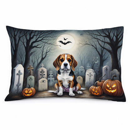 Caroline's Treasures DAC2011PILLOWCASE Beagle Spooky Halloween Fabric Standard Pillowcase Lightweight Super Soft Easy Care Decorative Artwork Pillowcase, Standard