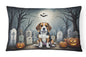 Caroline's Treasures DAC2011PW1216 Beagle Spooky Halloween Fabric Decorative Pillow Machine Washable, Indoor Outdoor Decorative Pillow for Couch, Bed or Patio, 12HX16W