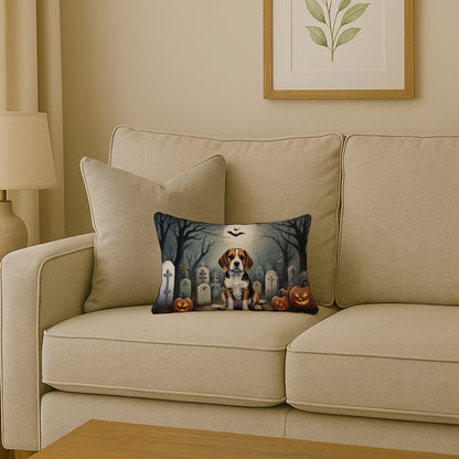 Caroline's Treasures DAC2011PW1216 Beagle Spooky Halloween Fabric Decorative Pillow Machine Washable, Indoor Outdoor Decorative Pillow for Couch, Bed or Patio, 12HX16W