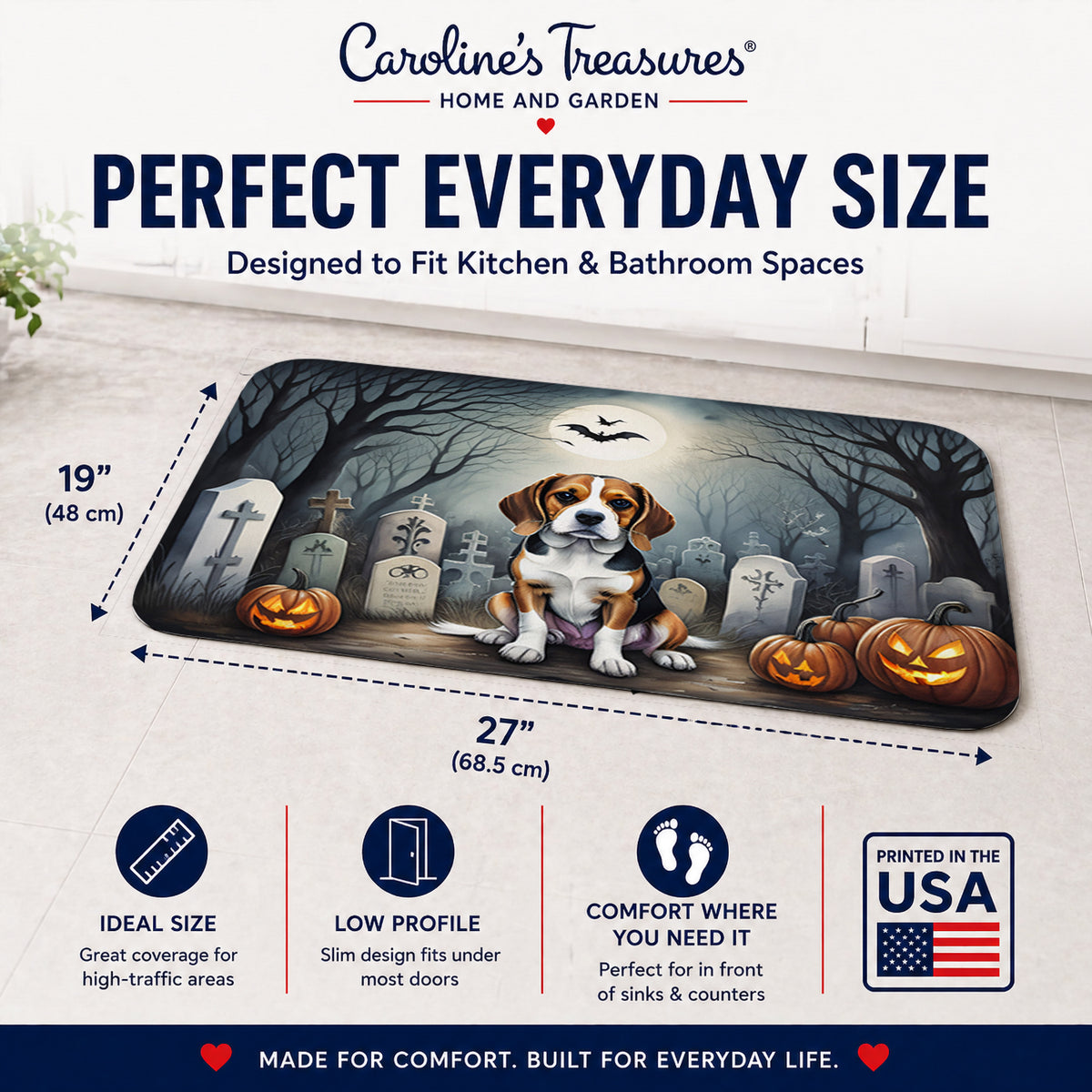 Caroline's Treasures Beagle Dogs Memory Foam Mat 19x27