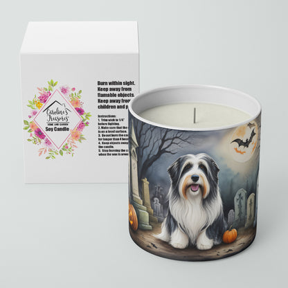 Caroline's Treasures DAC2012CDL Bearded Collie Spooky Halloween Decorative Soy Candle Nature Soy Wax Essential Oil Home Decor Ideal for Bedroom Kitchen Bath Office Gift, 10 oz