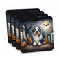 Caroline's Treasures Bearded Collie Dogs Foam Drink Coasters Set of 4