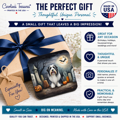 Caroline's Treasures Bearded Collie Dogs Foam Drink Coasters Set of 4
