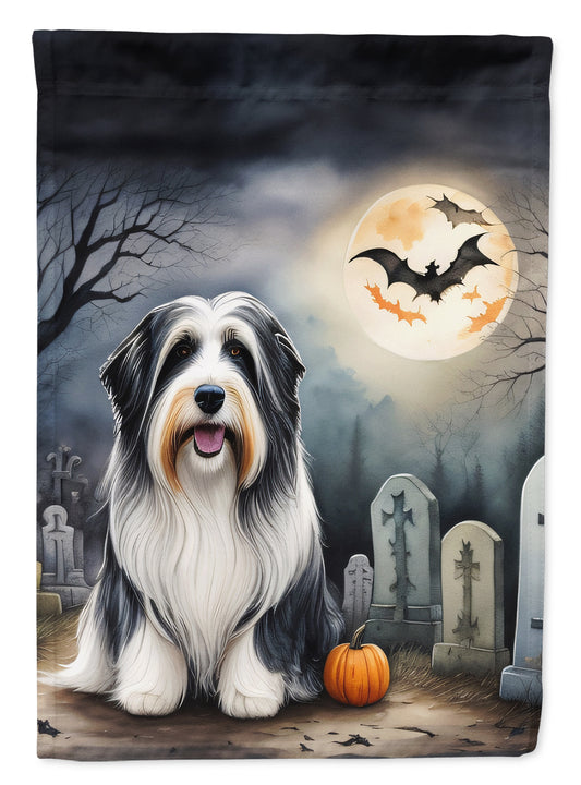 Caroline's Treasures DAC2012GF Bearded Collie Spooky Halloween Garden Flag Mailbox Flag Decorative Yard Flag Banner Outside Patio Artwork Yard Flower Beds, Garden Size, Multicolor