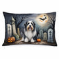 Caroline's Treasures DAC2012PILLOWCASE Bearded Collie Spooky Halloween Fabric Standard Pillowcase Lightweight Super Soft Easy Care Decorative Artwork Pillowcase, Standard