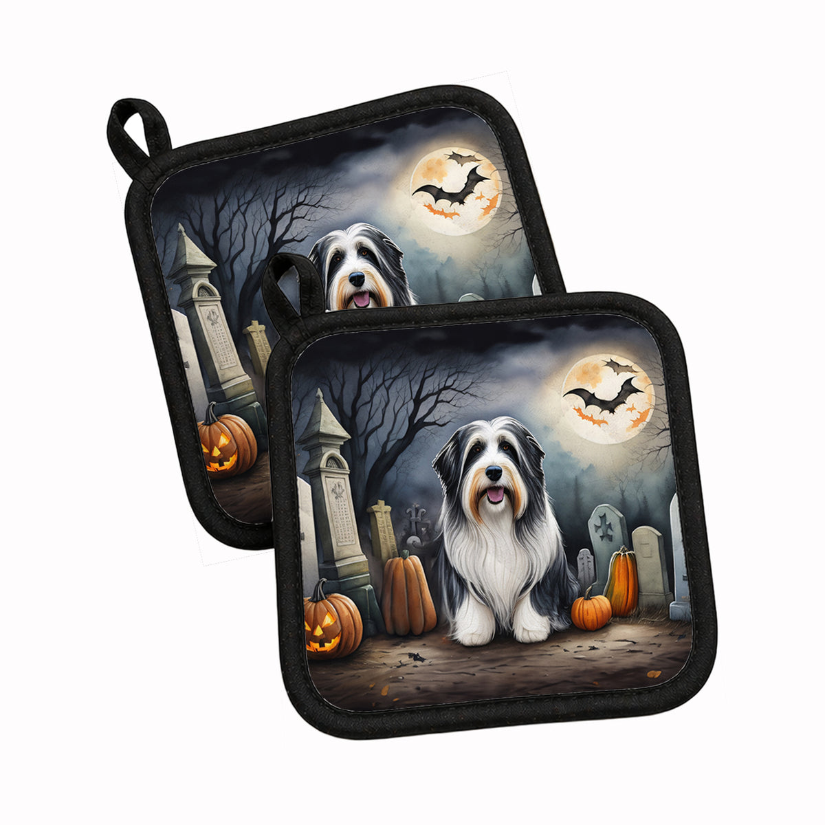 Caroline's Treasures Bearded Collie Dogs Set of 2 Kitchen Pot Holders