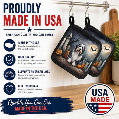 Caroline's Treasures Bearded Collie Dogs Set of 2 Kitchen Pot Holders
