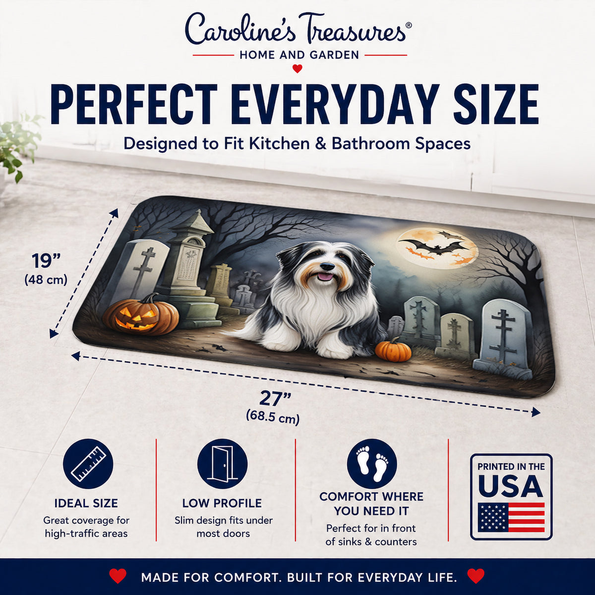 Caroline's Treasures Bearded Collie Dogs Memory Foam Mat 19x27
