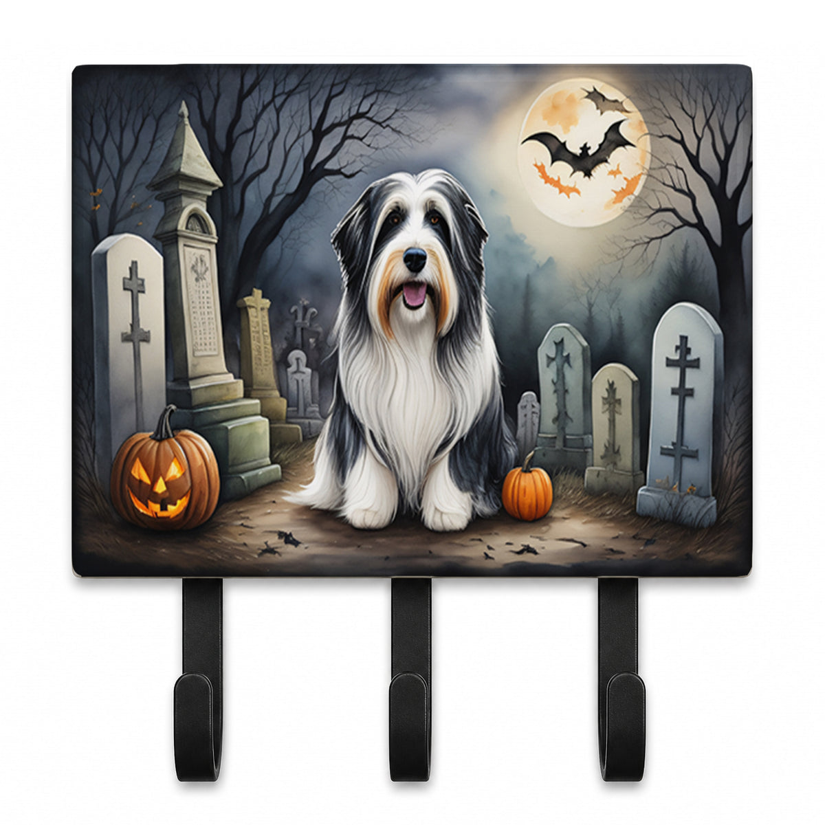Caroline's Treasures Bearded Collie Dogs Ceramic Triple Wall Hook