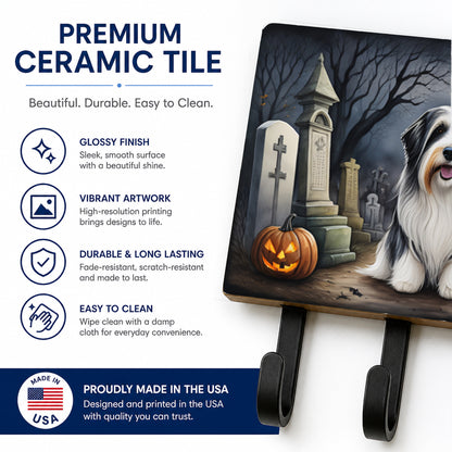 Caroline's Treasures Bearded Collie Dogs Ceramic Triple Wall Hook