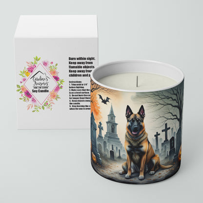 Caroline's Treasures DAC2013CDL Belgian Malinois Spooky Halloween Decorative Soy Candle Nature Soy Wax Essential Oil Home Decor Ideal for Bedroom Kitchen Bath Office Gift, 10 oz
