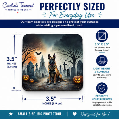 Caroline's Treasures Belgian Malinois Dogs Foam Drink Coasters Set of 4