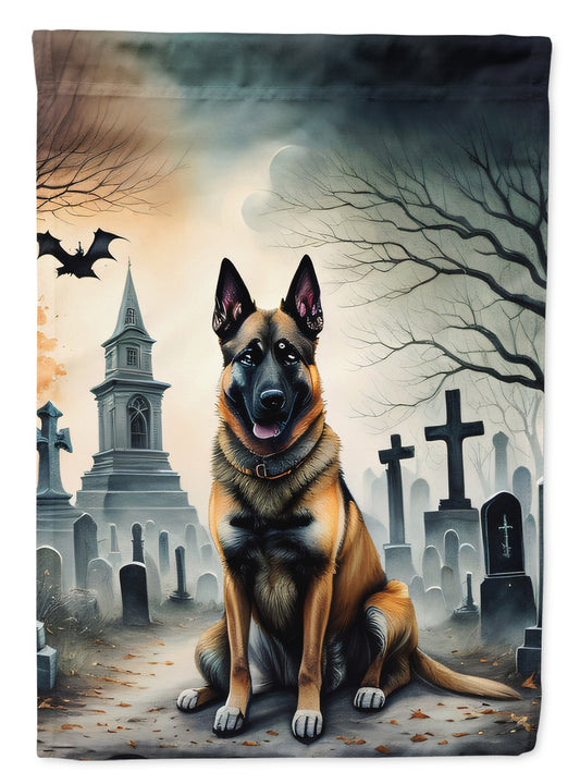 Caroline's Treasures DAC2013GF Belgian Malinois Spooky Halloween Garden Flag Mailbox Flag Decorative Yard Flag Banner Outside Patio Artwork Yard Flower Beds, Garden Size, Multicolor