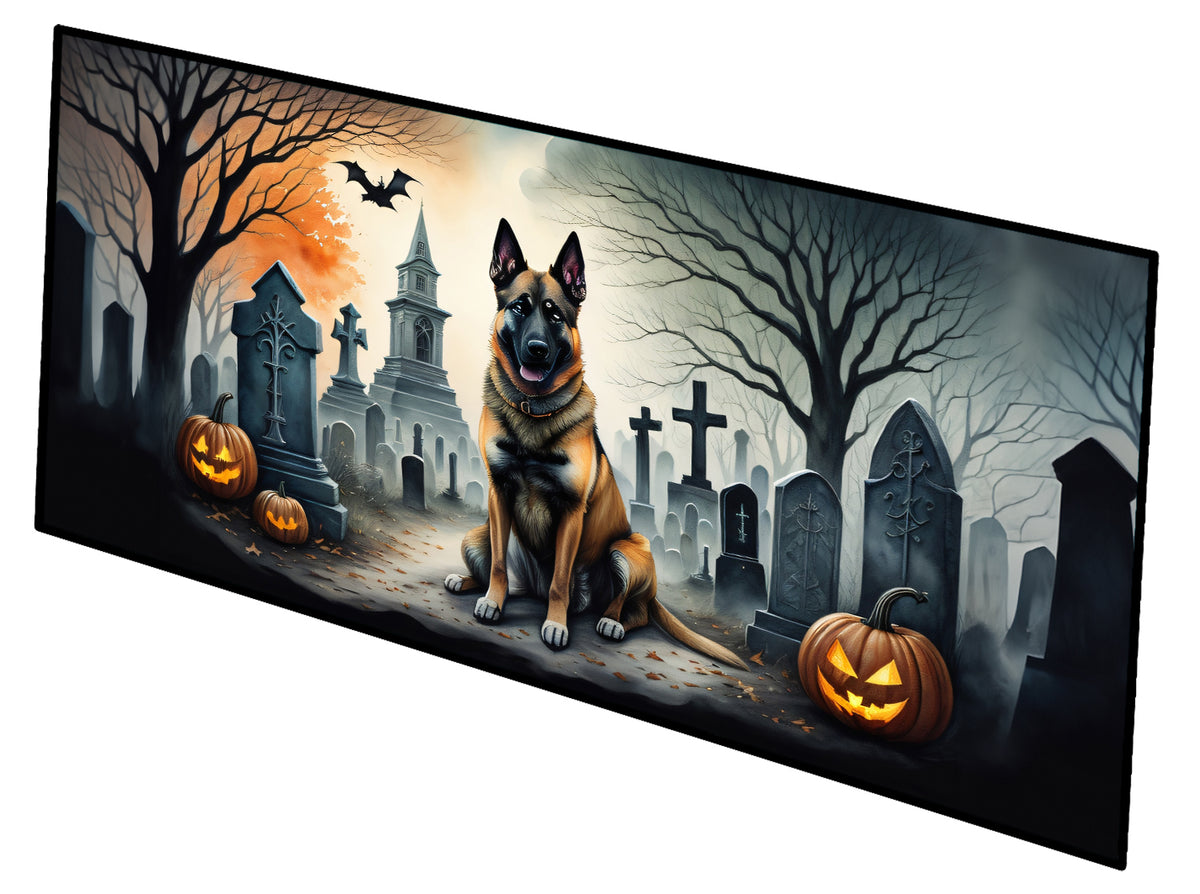 Caroline's Treasures Belgian Malinois Spooky Halloween Runner Mat 28x58 Front Door Mat Indoor Outdoor Rugs for Entryway Hallway Foyer Non Slip Washable Wide Doormat