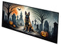 Caroline's Treasures Belgian Malinois Spooky Halloween Runner Mat 28x58 Front Door Mat Indoor Outdoor Rugs for Entryway Hallway Foyer Non Slip Washable Wide Doormat