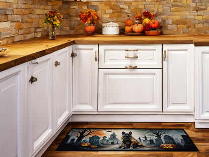 Caroline's Treasures Belgian Malinois Spooky Halloween Runner Mat 28x58 Front Door Mat Indoor Outdoor Rugs for Entryway Hallway Foyer Non Slip Washable Wide Doormat