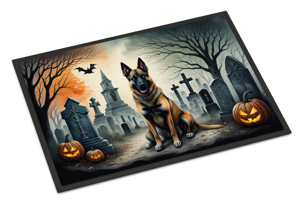 Caroline's Treasures DAC2013JMAT Belgian Malinois Spooky Halloween Indoor or Outdoor Mat 24x36 Front Door Mat Indoor Outdoor Rugs for Entryway, Non Slip Washable Low Pile, 24H X 36W