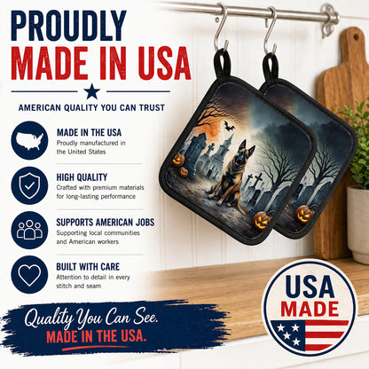 Caroline's Treasures Belgian Malinois Dogs Set of 2 Kitchen Pot Holders
