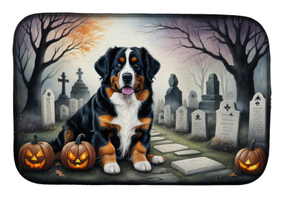 Caroline's Treasures DAC2014DDM Bernese Mountain Dog Spooky Halloween Dish Drying Mat Absorbent Dish Drying Mat Pad for Kitchen Counter Dish Drainer Mat for Countertop, 14 x 21, Multicolor