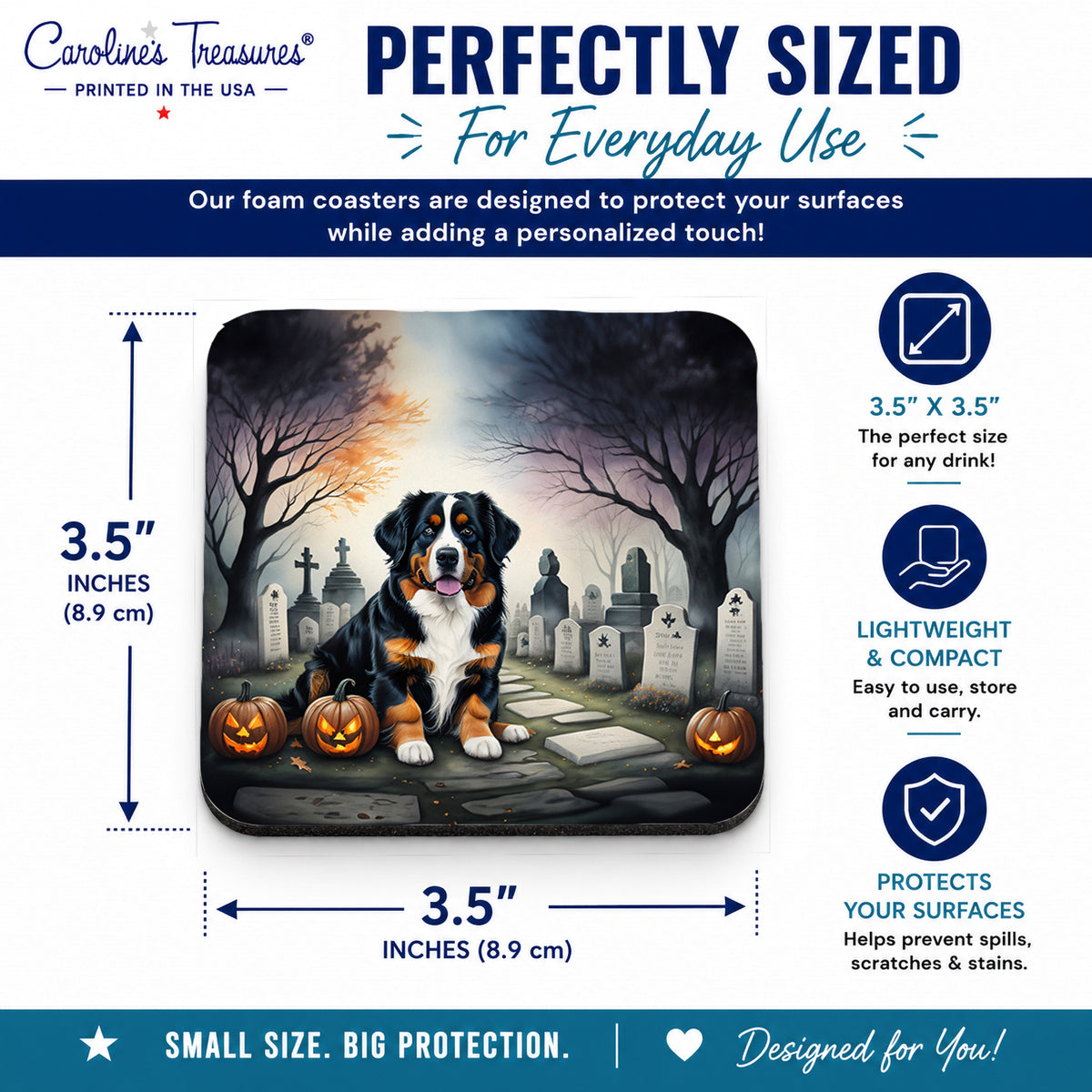 Caroline's Treasures Bernese Mountain Dog Dogs Drink Coasters Set of 4
