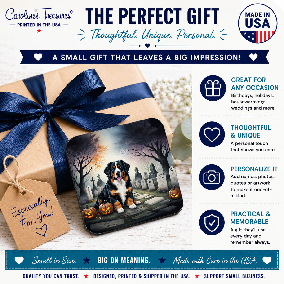 Caroline's Treasures Bernese Mountain Dog Dogs Drink Coasters Set of 4
