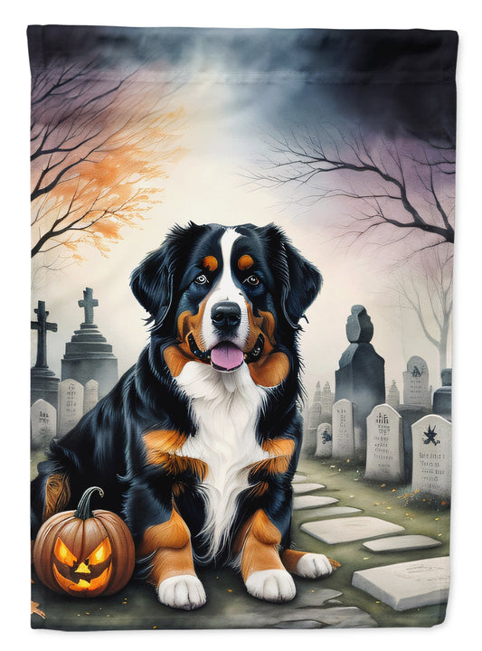 Caroline's Treasures DAC2014GF Bernese Mountain Dog Spooky Halloween Garden Flag Mailbox Flag Decorative Yard Flag Banner Outside Patio Artwork Yard Flower Beds, Garden Size, Multicolor