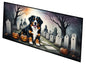 Caroline's Treasures Bernese Mountain Dog Spooky Halloween Runner Mat 28x58 Front Door Mat Indoor Outdoor Rugs for Entryway Hallway Foyer Non Slip Washable Wide Doormat