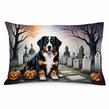 Caroline's Treasures DAC2014PILLOWCASE Bernese Mountain Dog Spooky Halloween Fabric Standard Pillowcase Lightweight Super Soft Easy Care Decorative Artwork Pillowcase, Standard