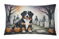Caroline's Treasures DAC2014PW1216 Bernese Mountain Dog Spooky Halloween Fabric Decorative Pillow Machine Washable, Indoor Outdoor Decorative Pillow for Couch, Bed or Patio, 12HX16W