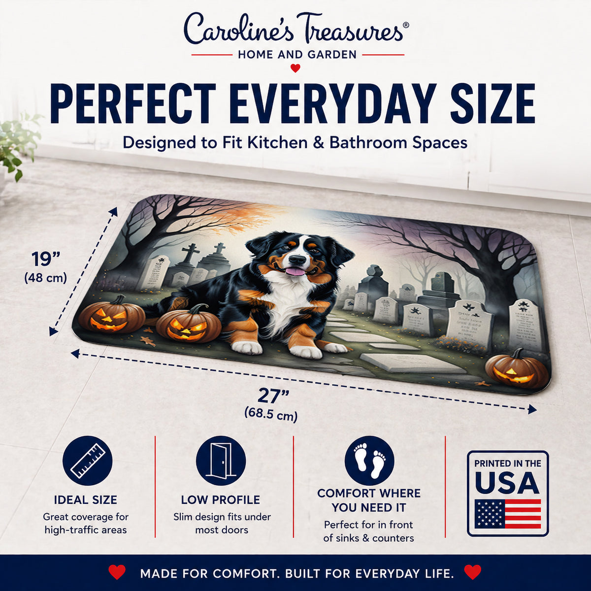 Caroline's Treasures Bernese Mountain Dog Dogs Memory Foam Mat 19x27