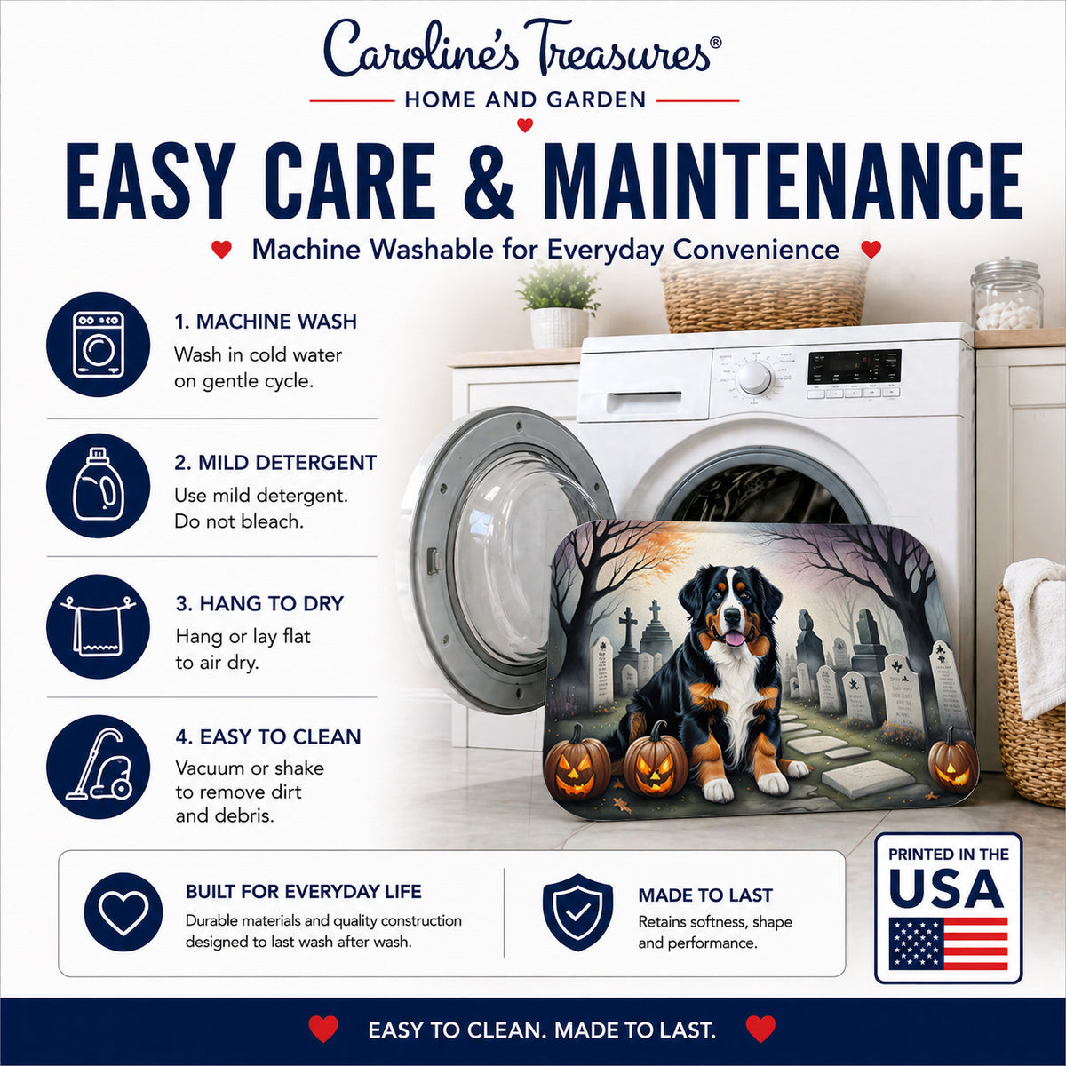 Caroline's Treasures Bernese Mountain Dog Dogs Memory Foam Mat 19x27