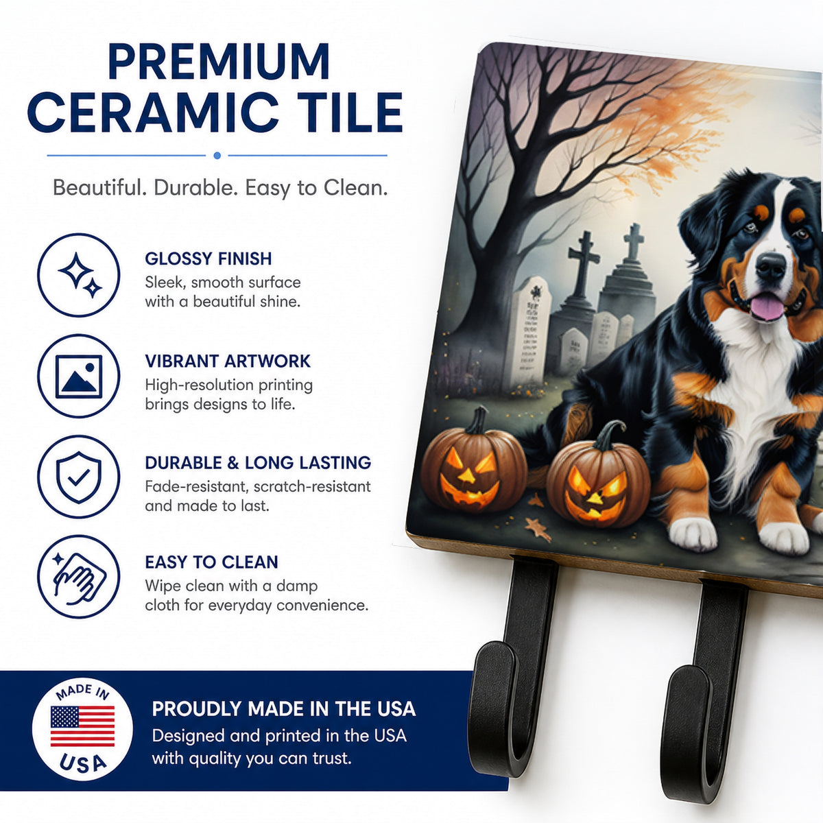 Caroline's Treasures Bernese Mountain Dog Dogs Ceramic Triple Wall Hook