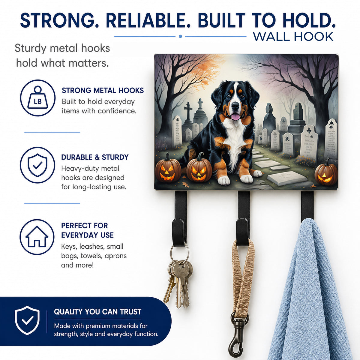 Caroline's Treasures Bernese Mountain Dog Dogs Ceramic Triple Wall Hook