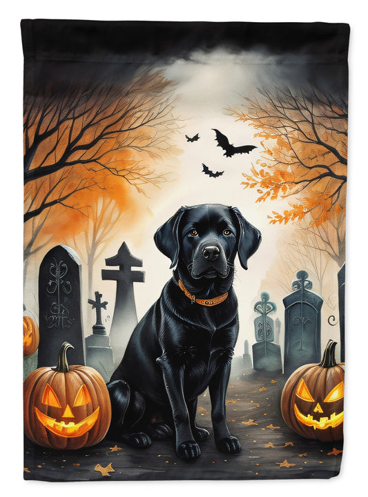 Caroline's Treasures DAC2015GF Black Labrador Retriever Spooky Halloween Garden Flag Mailbox Flag Decorative Yard Flag Banner Outside Patio Artwork Yard Flower Beds, Garden Size, Multicolor