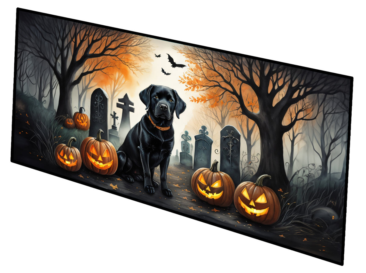 Caroline's Treasures Black Labrador Retriever Spooky Halloween Runner Mat 28x58 Front Door Mat Indoor Outdoor Rugs for Entryway Hallway Foyer Non Slip Washable Wide Doormat