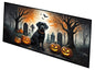 Caroline's Treasures Black Labrador Retriever Spooky Halloween Runner Mat 28x58 Front Door Mat Indoor Outdoor Rugs for Entryway Hallway Foyer Non Slip Washable Wide Doormat