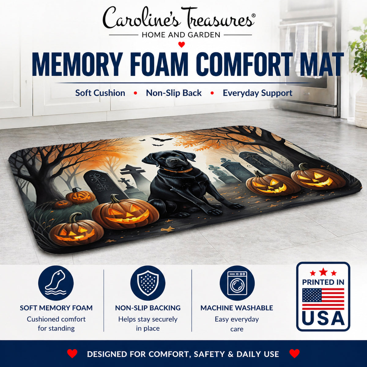 Caroline's Treasures Labrador Retriever Dogs Memory Foam Mat 19x27