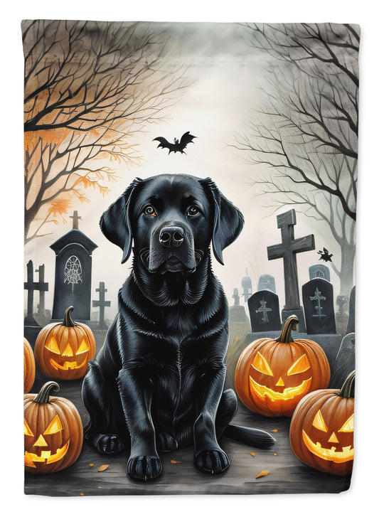 Caroline's Treasures DAC2016CHF Black Labrador Retriever Spooky Halloween House Flag Large Porch Sleeve Pole Decorative Outside Yard Banner Artwork Wall Hanging, Polyester, House Size, Multicolor