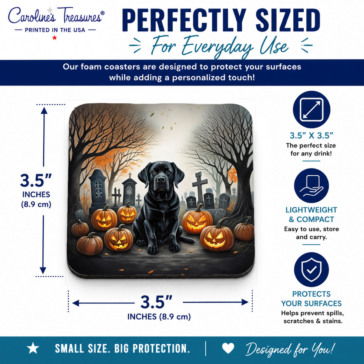 Caroline's Treasures Labrador Retriever Dogs Foam Drink Coasters Set of 4