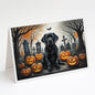 Caroline's Treasures DAC2016GCA7P Black Labrador Retriever Spooky Halloween Greeting Cards and Envelopes Pack of 8 Blank Cards with Envelopes Whimsical A7 Size 5x7 Blank Greeting Cards