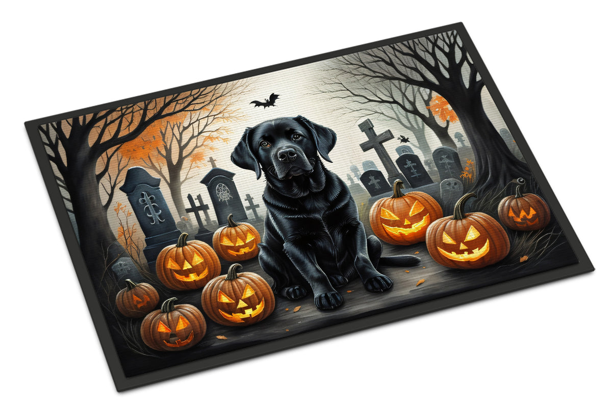 Caroline's Treasures DAC2016JMAT Black Labrador Retriever Spooky Halloween Indoor or Outdoor Mat 24x36 Front Door Mat Indoor Outdoor Rugs for Entryway, Non Slip Washable Low Pile, 24H X 36W