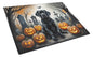 Caroline's Treasures DAC2016LCB Black Labrador Retriever Spooky Halloween Glass Cutting Board Large Decorative Tempered Glass Kitchen Cutting and Serving Board Large Size Chopping Board