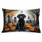 Caroline's Treasures DAC2016PILLOWCASE Black Labrador Retriever Spooky Halloween Fabric Standard Pillowcase Lightweight Super Soft Easy Care Decorative Artwork Pillowcase, Standard