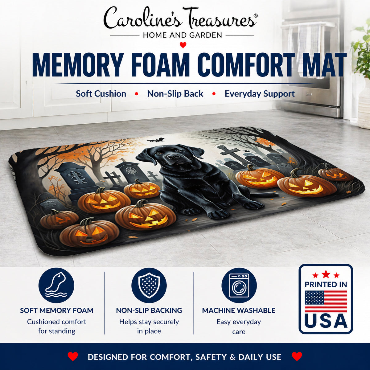 Caroline's Treasures Labrador Retriever Dogs Memory Foam Mat 19x27