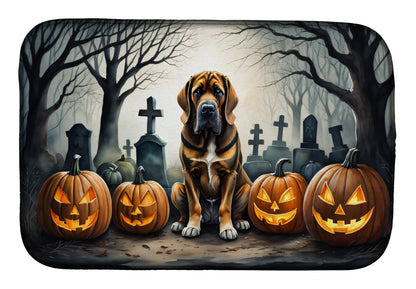 Caroline's Treasures DAC2017DDM Bloodhound Spooky Halloween Dish Drying Mat Absorbent Dish Drying Mat Pad for Kitchen Counter Dish Drainer Mat for Countertop, 14 x 21, Multicolor