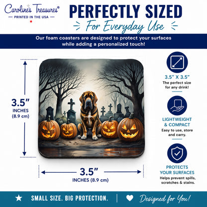 Caroline's Treasures Bloodhound Dogs Foam Drink Coasters Set of 4