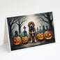 Caroline's Treasures DAC2017GCA7P Bloodhound Spooky Halloween Greeting Cards and Envelopes Pack of 8 Blank Cards with Envelopes Whimsical A7 Size 5x7 Blank Greeting Cards