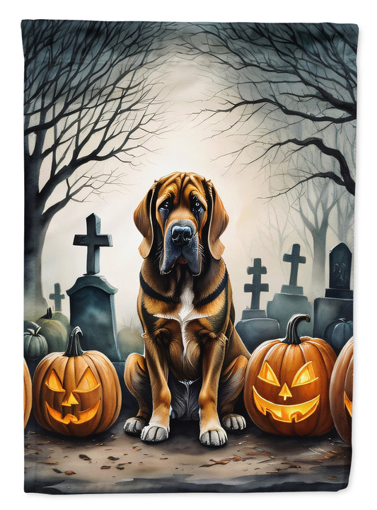 Caroline's Treasures DAC2017GF Bloodhound Spooky Halloween Garden Flag Mailbox Flag Decorative Yard Flag Banner Outside Patio Artwork Yard Flower Beds, Garden Size, Multicolor