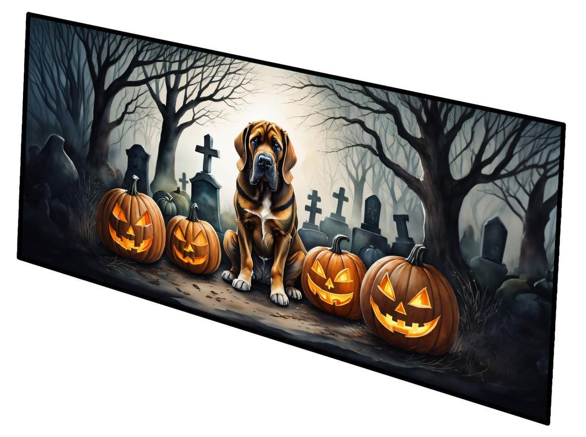 Caroline's Treasures Bloodhound Spooky Halloween Runner Mat 28x58 Front Door Mat Indoor Outdoor Rugs for Entryway Hallway Foyer Non Slip Washable Wide Doormat